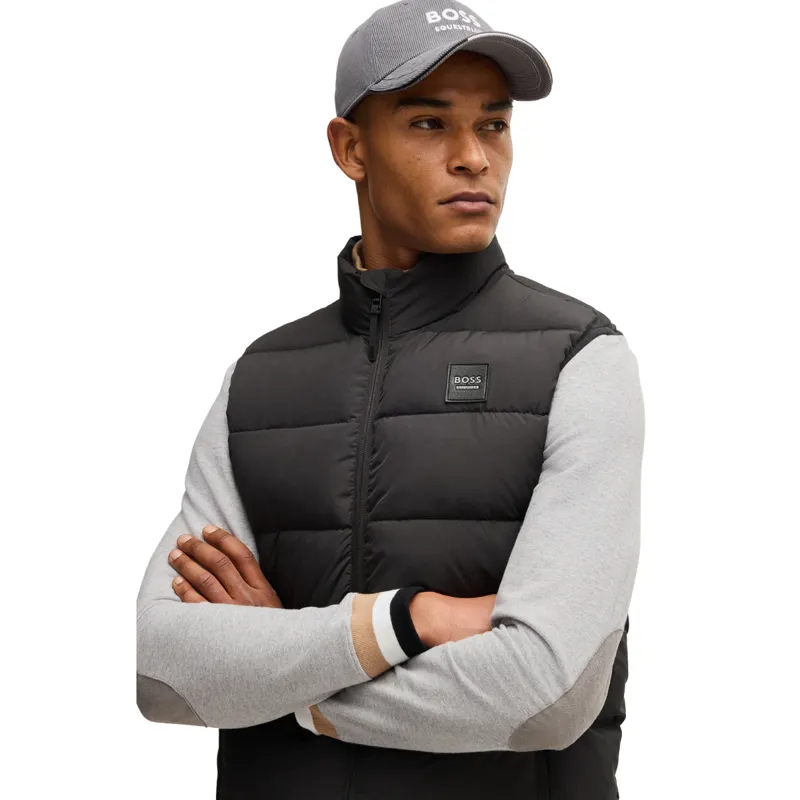BOSS Equestrian Arthur Mens Puffer Vest Gilet - Dark Grey Melange-3