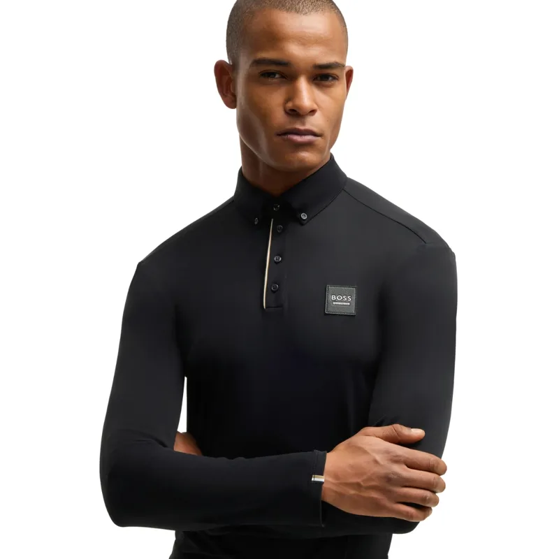 BOSS Equestrian Nick Mens Peached Training Shirt - Black-1
