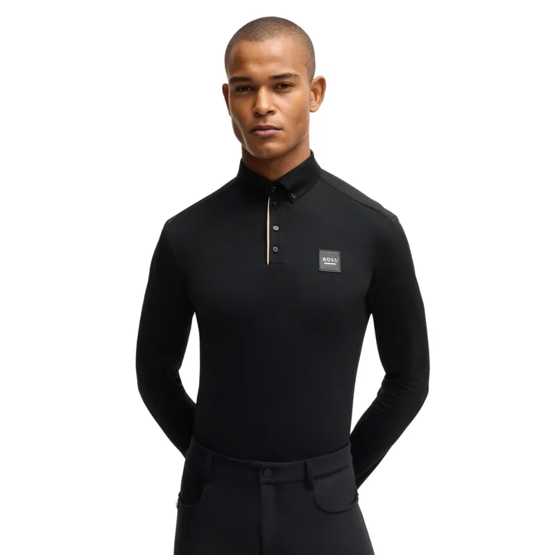 BOSS Equestrian Nick Mens Peached Training Shirt - Black