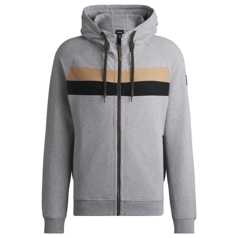 BOSS Equestrian River Zip Mens Hoodie - Grey Melange -2