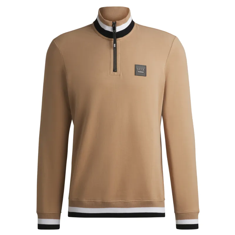 BOSS Equestrian Troyer Mens Sweater - Signature Camel-2
