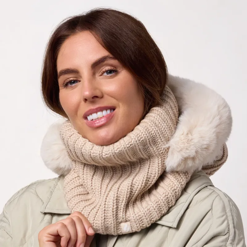 Heat Holders Nikita Womens Faux Fur Snood - Oat-1