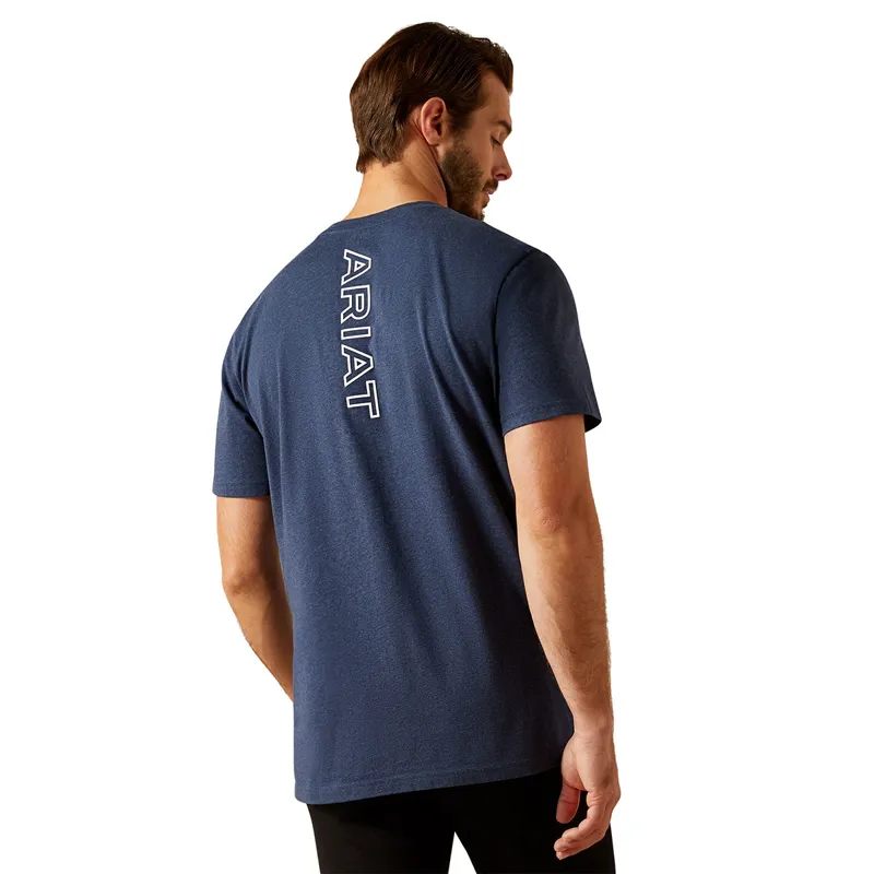Ariat BV Logo Mens Short Sleeve Tee - Navy Heather-4