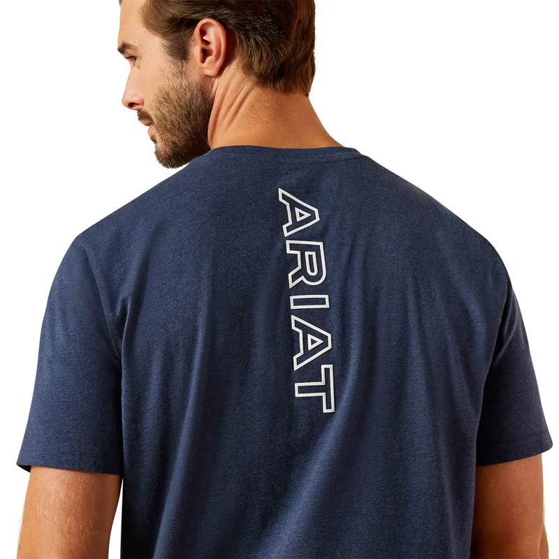 Ariat BV Logo Mens Short Sleeve Tee - Navy Heather-3