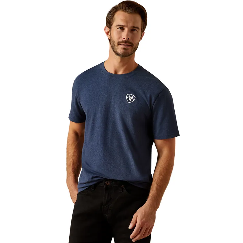 Ariat BV Logo Mens Short Sleeve Tee - Navy Heather