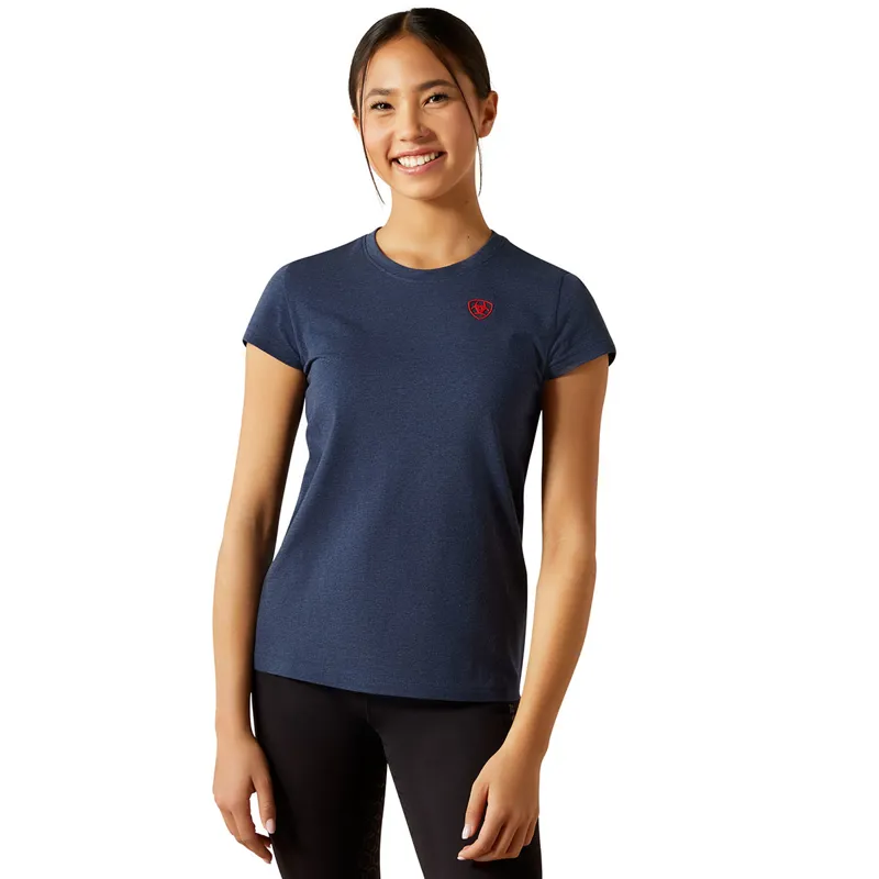 Ariat BV Logo Junior Girls Short Sleeved Tee - Navy Heather