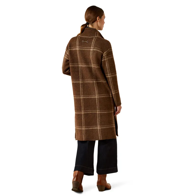 Ariat Country Ballston Womens Long Cardigan - Sorrel Horse Plaid-4