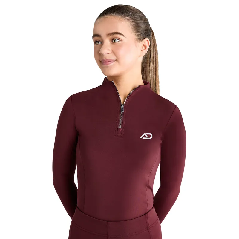 Aztec Diamond Young Rider Long Sleeve Junior Base Layer - Cherry-2