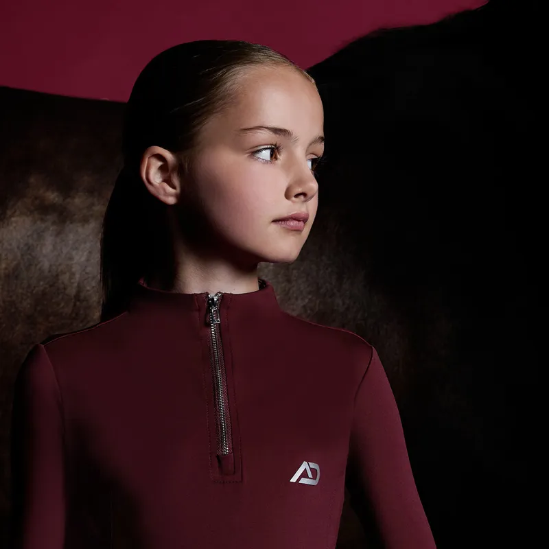 Aztec Diamond Young Rider Long Sleeve Junior Base Layer - Cherry-10