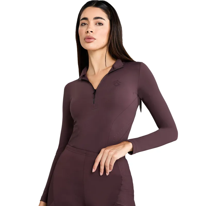 Aztec Diamond Core Long Sleeve Ladies Base Layer - Deep Mauve-3