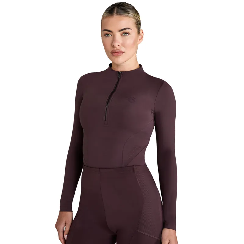 Aztec Diamond Core Long Sleeve Ladies Base Layer - Deep Mauve-1