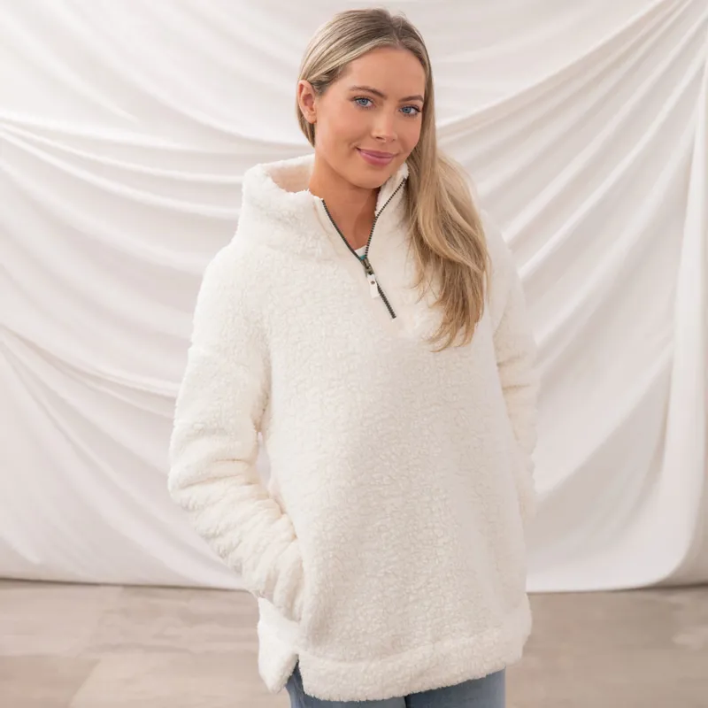 Lighthouse Bay Womens Fleece Sweater - Coconut-2