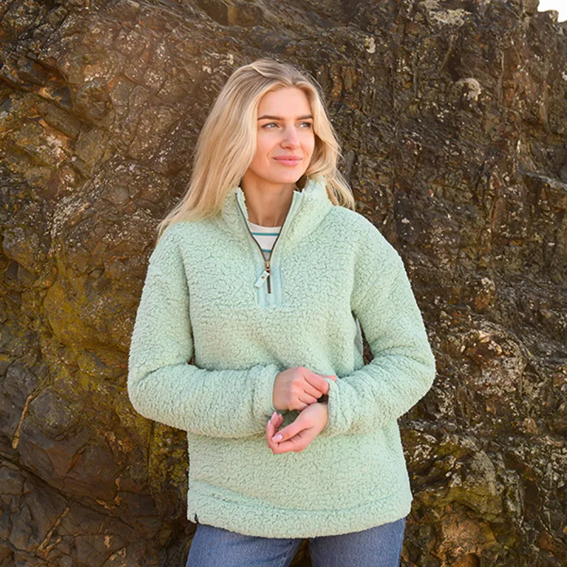 Lighthouse Bay Womens Fleece Sweater - Soft Sage-8