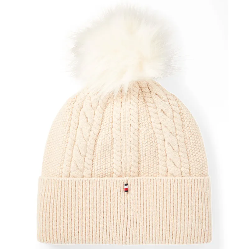 Tommy Hilfiger Perry Pompom Beanie - Taupe-2