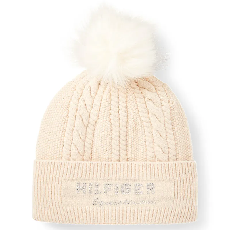 Tommy Hilfiger Perry Pompom Beanie - Taupe-1