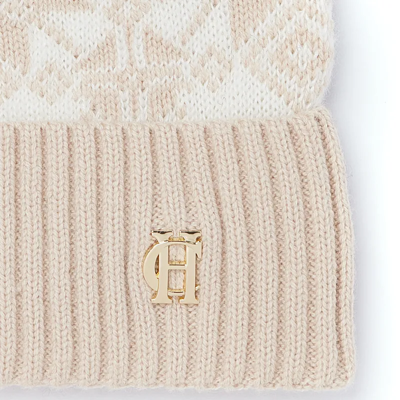 Holland Cooper Beatrice Bobble Hat - Camel/Cream-3