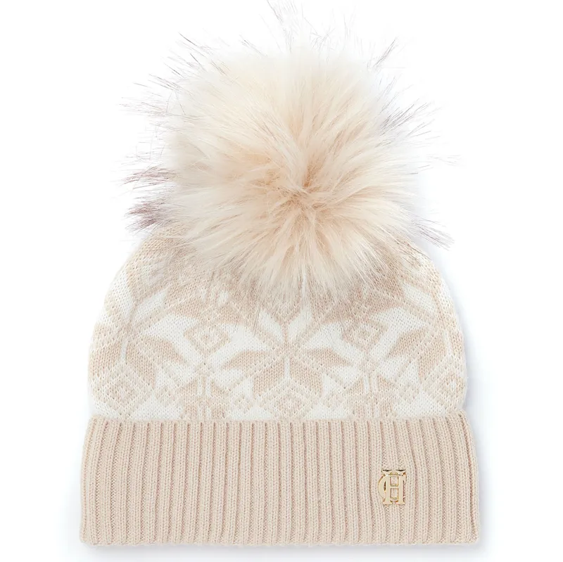 Holland Cooper Beatrice Bobble Hat - Camel/Cream-2