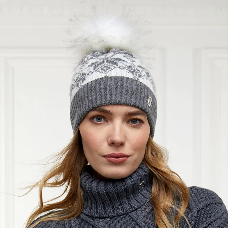 Holland Cooper Beatrice Bobble Hat - Grey Marl