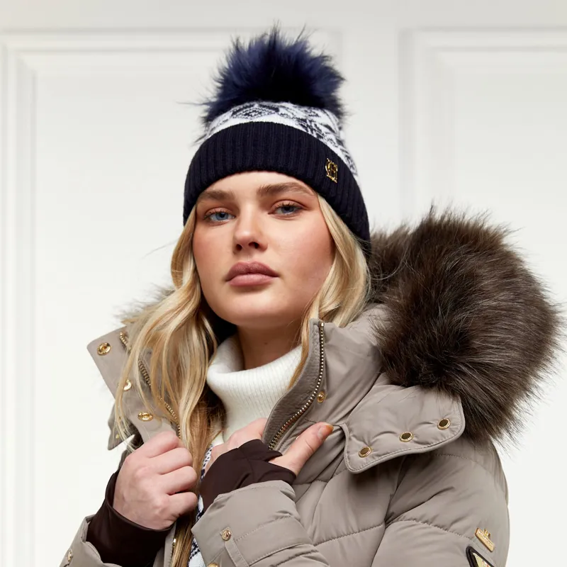 Holland Cooper Beatrice Bobble Hat - Ink Navy-1