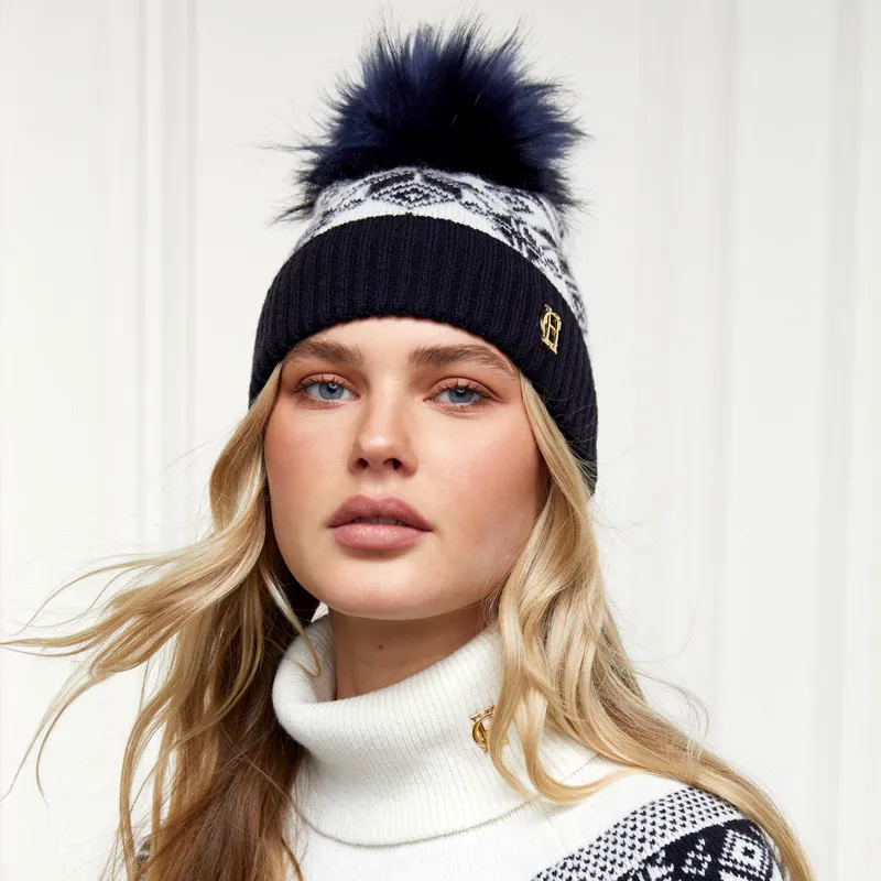 Holland Cooper Beatrice Bobble Hat - Ink Navy
