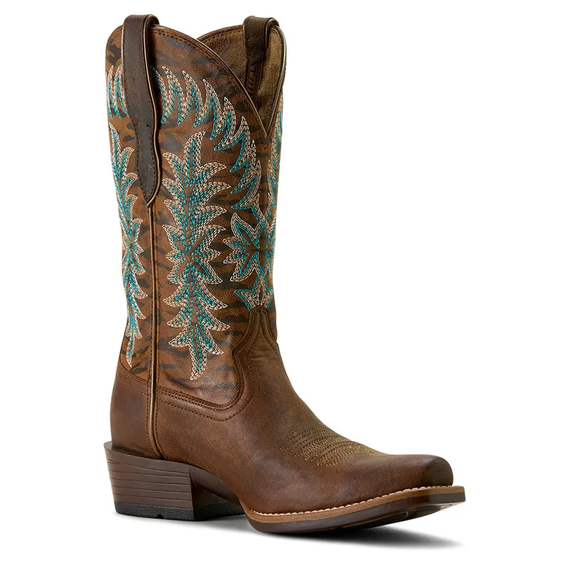 Ariat Womens Beaumont Western Boots - Sassy Brown/Gilded Tiger Print-3