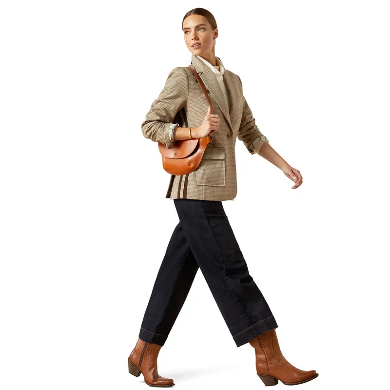 Ariat Country Beckfoot Womens Blazer - Camel Houndstooth-2