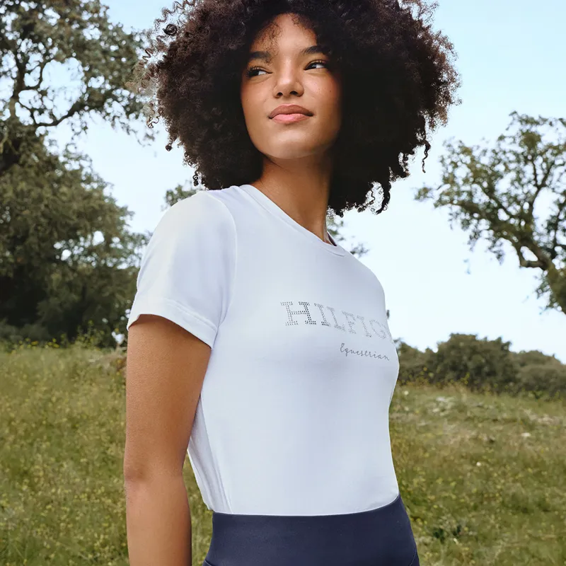 Tommy Hilfiger Belmont Ladies Rhinestone T-Shirt - Optic White-4