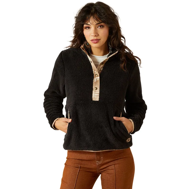Ariat Berber Snap Front Womens Sweatshirt - Black
