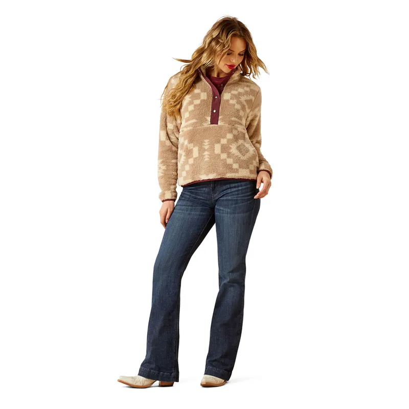 Ariat Berber Snap Front Womens Sweatshirt - Lone Ridge Print-5