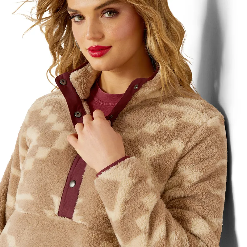 Ariat Berber Snap Front Womens Sweatshirt - Lone Ridge Print-4