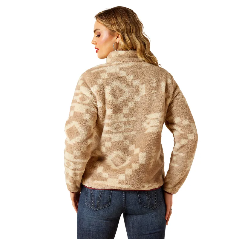 Ariat Berber Snap Front Womens Sweatshirt - Lone Ridge Print-3