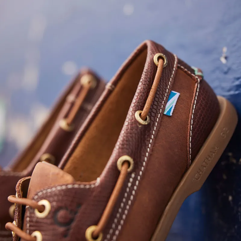 Chatham Bermuda II G2 Ladies Leather Boat Shoes - Walnut/Brown Snake-4