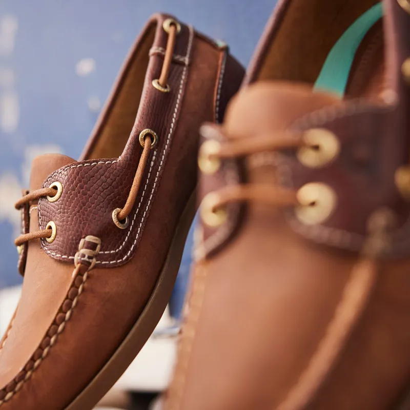 Chatham Bermuda II G2 Ladies Leather Boat Shoes - Walnut/Brown Snake-8