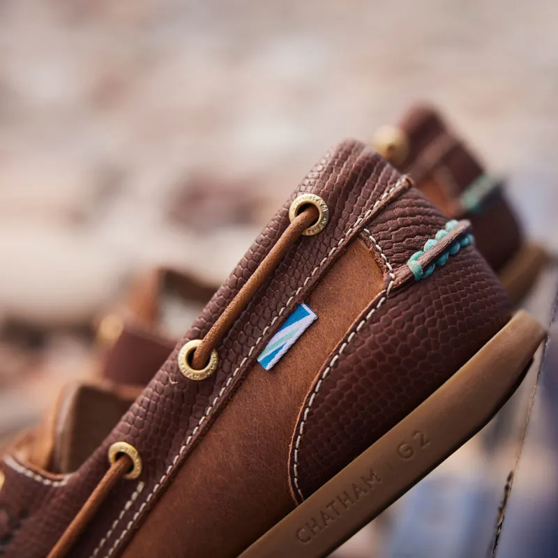 Chatham Bermuda II G2 Ladies Leather Boat Shoes - Walnut/Brown Snake-7