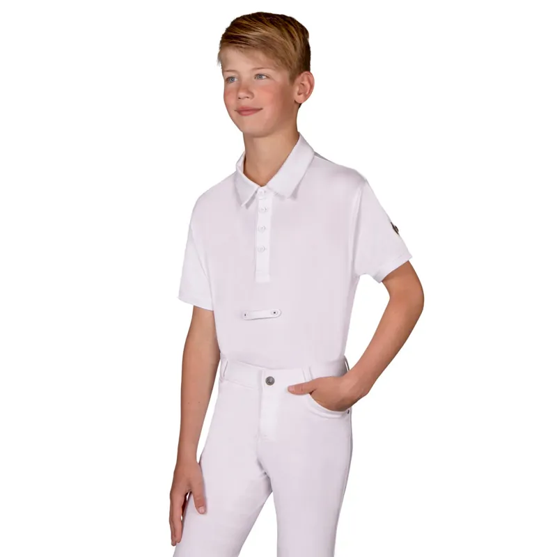 QHP Berno Junior Boys Show Shirt - White