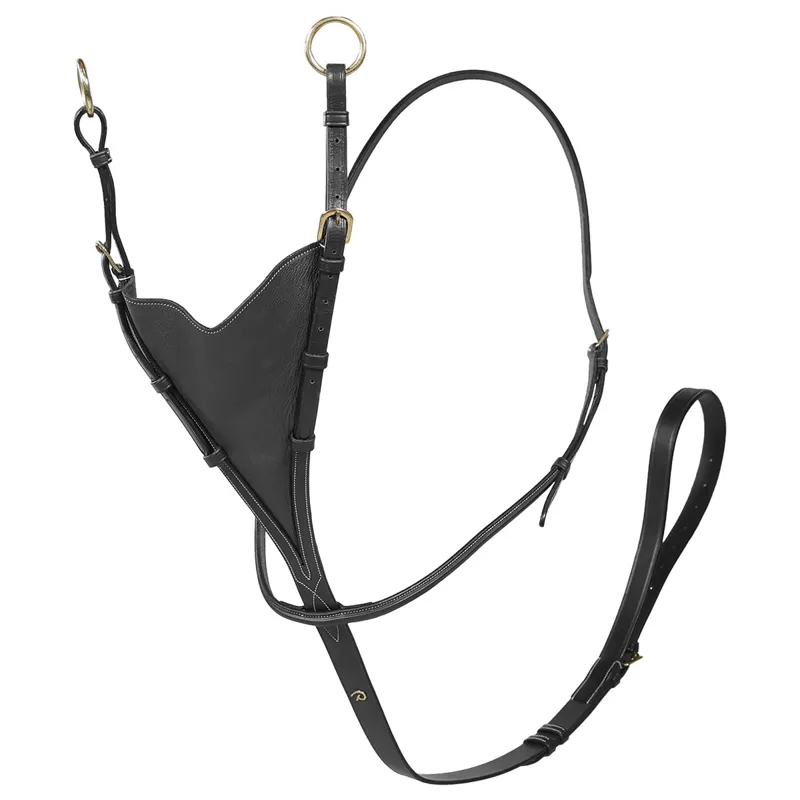 Dy'on D Collection Soft Leather Bib Martingale - Black