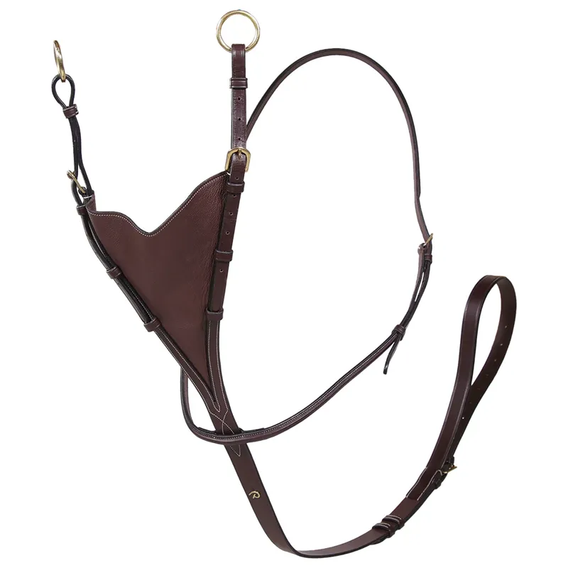 Dy'on D Collection Soft Leather Bib Martingale - Brown
