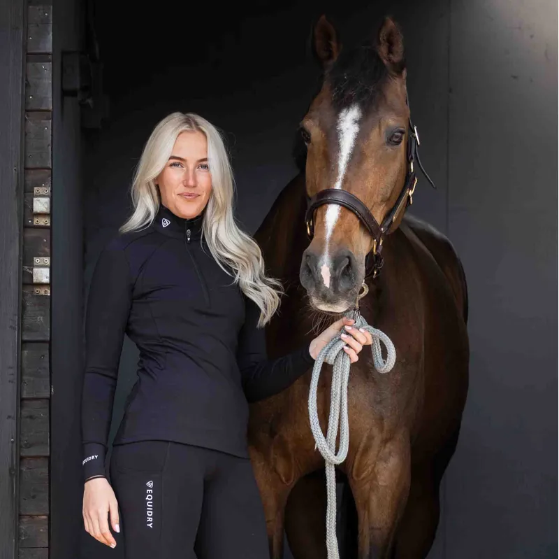 EQUIDRY Womens Water Repellent Base Layer - Black/White-3