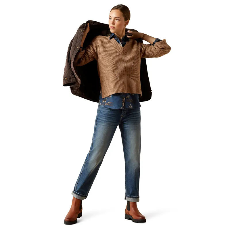 Ariat Country Blaydon Womens Sweater - Woodsmoke Heather-5