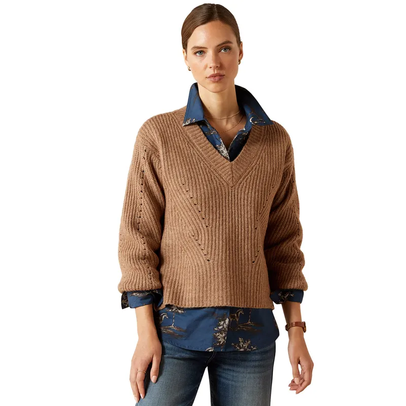 Ariat Country Blaydon Womens Sweater - Woodsmoke Heather