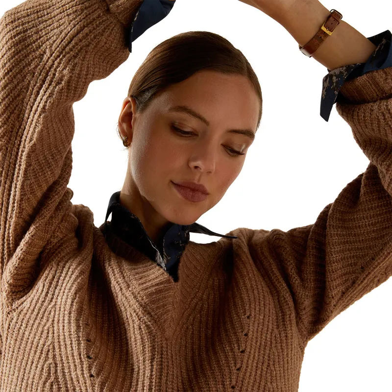 Ariat Country Blaydon Womens Sweater - Woodsmoke Heather-3