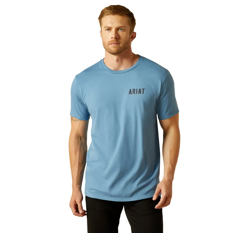 Ariat Blazing Saddle Mens Tee - Coronet Blue-2