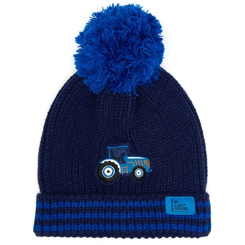 Lighthouse Bobbie Junior Bobble Hat - Blue Tractor