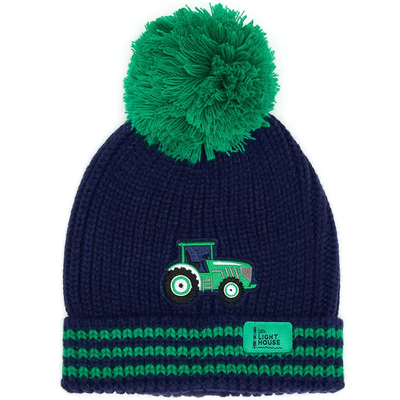Lighthouse Bobbie Junior Bobble Hat - Green Tractor