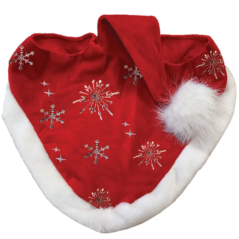 Equetech Horse Bonnet Glitter Snowflake - Red/White