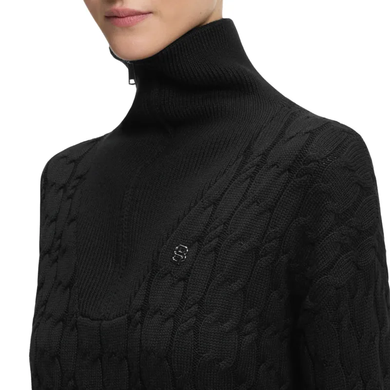 BOSS Equestrian Ella Womens 1/4 Zip Jumper - Black-2