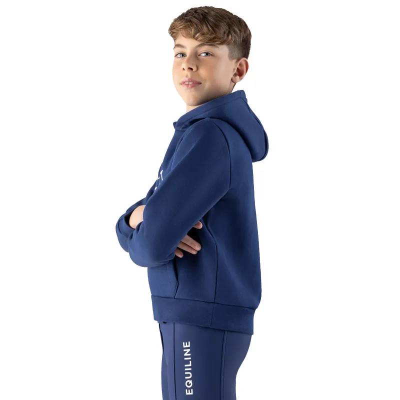 Equiline Capuc Junior Boys Hoodie - Navy Peony-3