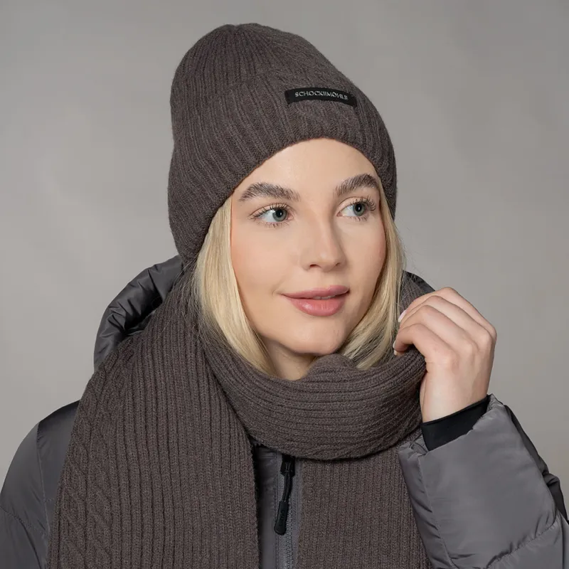 Schockemohle Braided Style Beanie - Dusty Chocolate-2