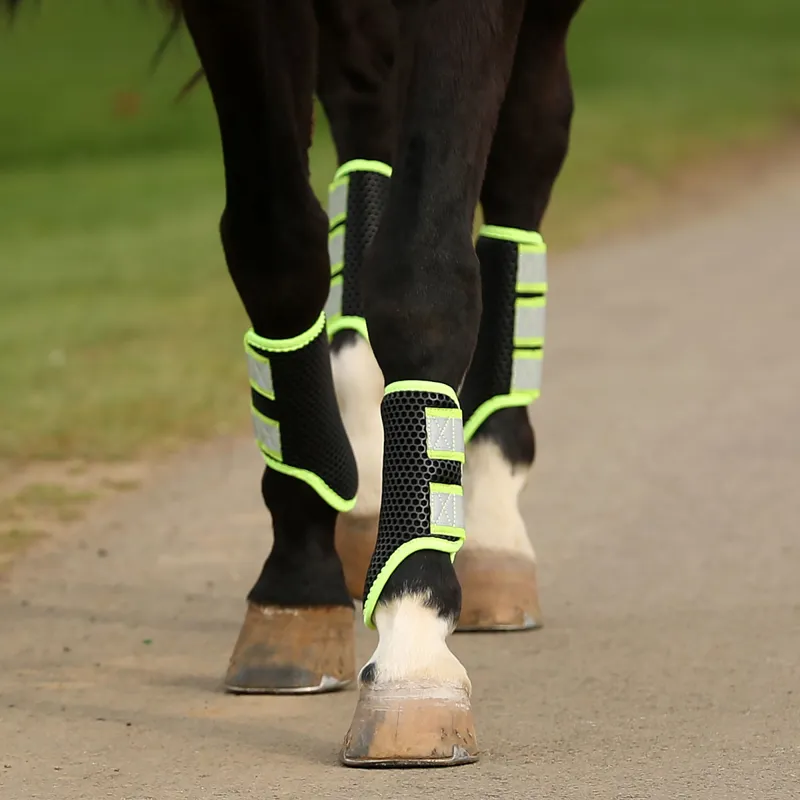 Equilibrium Tri-Zone Brushing Boots - Fluorescent Yellow-3