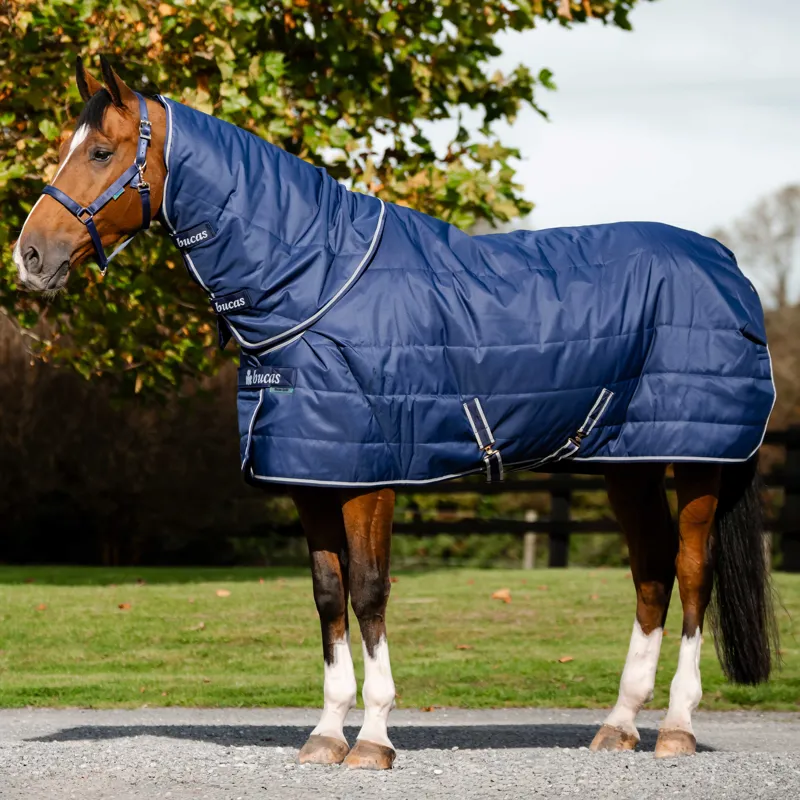 Bucas Quilt Combi 150g Stable Neck Cover - Navy/Silver-2